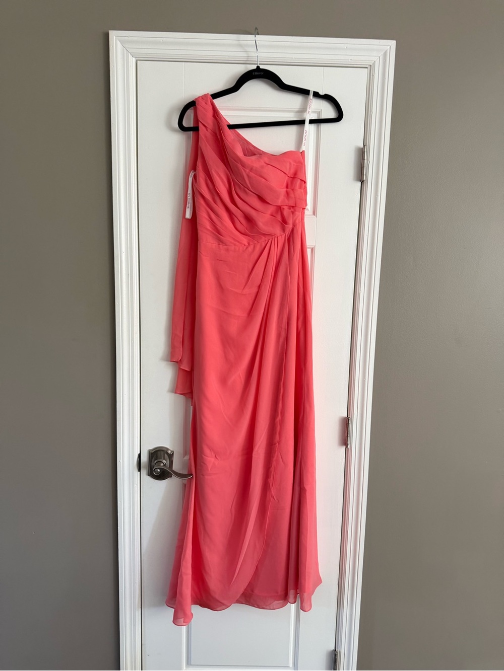 JJs House Coral One-Shoulder Evening Gown